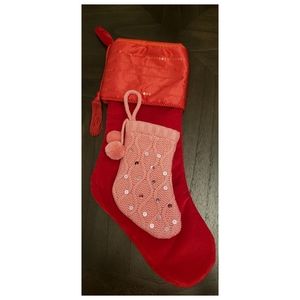 Red and pink Christmas stockings
